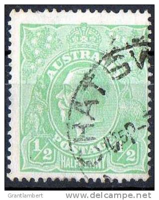 Australia 1918 King George V 1/2d Green - Large Multiple Wmk Used - Actual Stamp -  Chatswood NSW - SG48 - Used Stamps