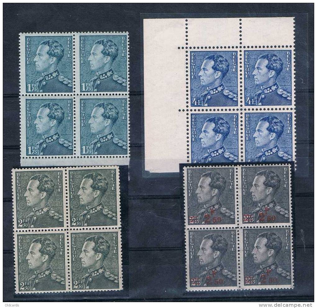 Belgique 1936. Poortman N°430 (bloc De 4 PL12) + N°478 , + N°530 + 847A , Tout En Bloc De 4. - Autres & Non Classés