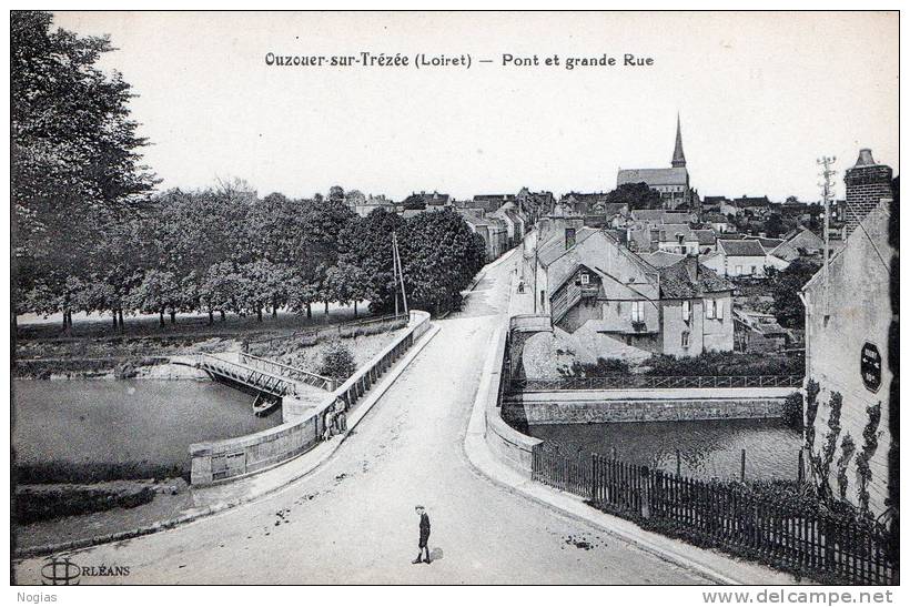 OUZOUER SUR TREZEE - BELLE CARTE AVEC PETITE ANIMATION DU PONT ET DE LA GRANDE RUE -  TOP !!! - Ouzouer Sur Loire