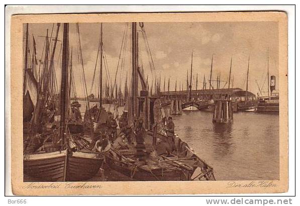 GOOD OLD GERMANY POSTCARD - Nordseebad Cuxhaven - The Harbour - Cuxhaven