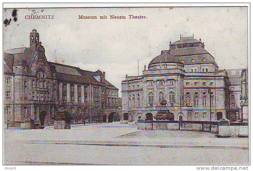 CHEMNITZ . MUSEUM MIT NEUEM THEATER.EN 1909. - Chemnitz