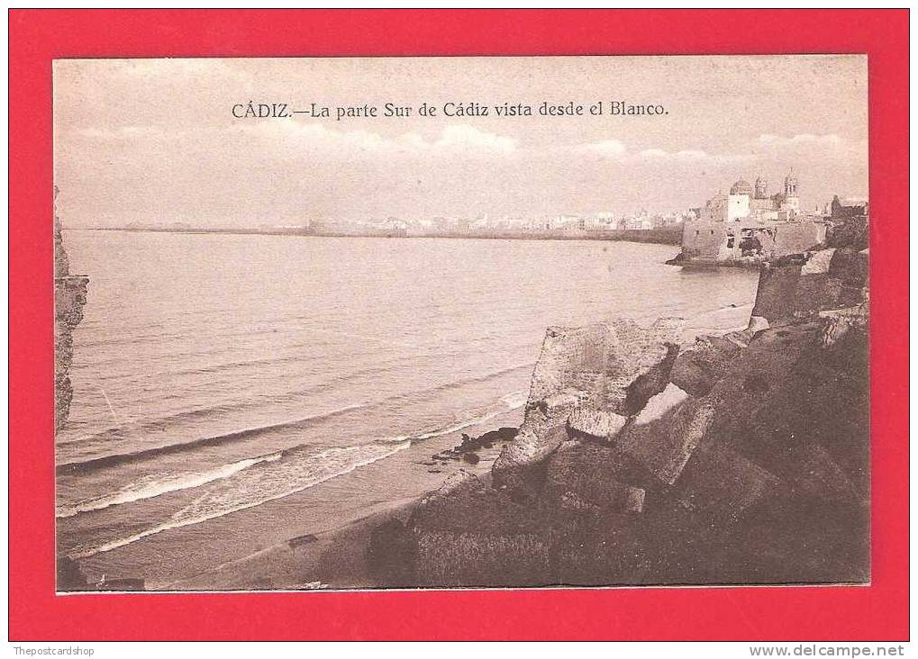 CPA CADIZ LA PARTE SUR DE CADIZ VISTA DESDE EL BLANCO ESPANA SPAIN ESPAGNE  MORE CADIZ LISTED FOR SALE - Cádiz