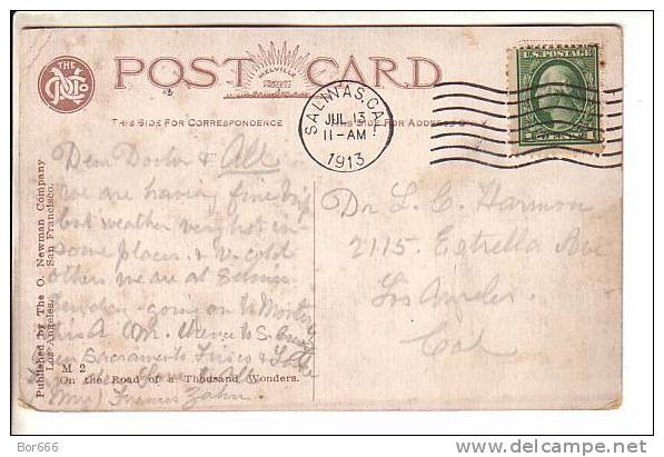 GOOD OLD USA POSTCARD - Santa Barbara - New Arlington Hotel - Posted 1913 - Santa Barbara