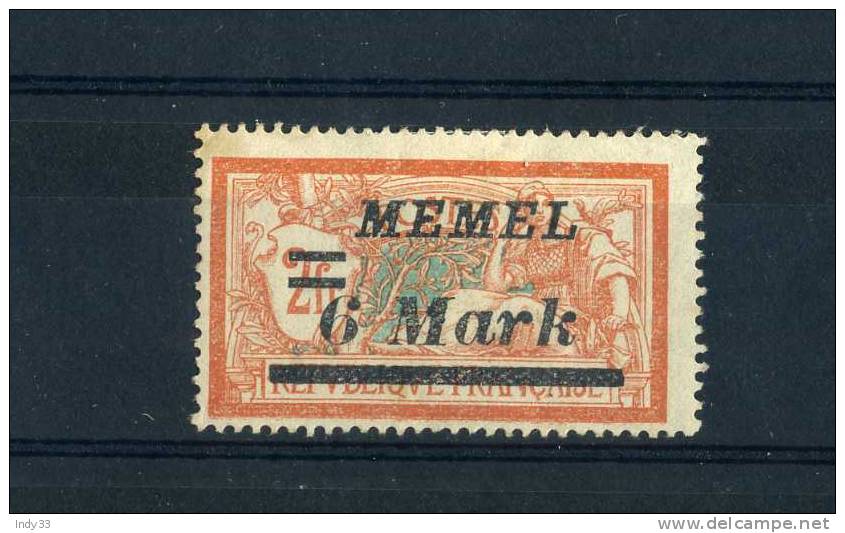 - FRANCE MEMEL . MERSON SURCHARGE  . 1922 . NEUF AVEC CHARNIERE - Neufs