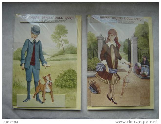 2 X Victorian Dress Doll Card ,illustrée Par S.Nightingale, Port Gratuit - Puppen