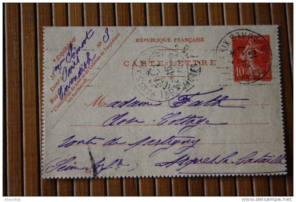 CARTE LETTRE ENTIER POSTAUX DE PARIS CAVENDISH  POUR ARQUES LA BATAILLE  SEINE INF MARITIME  1916 GUERRE - Cartoline-lettere