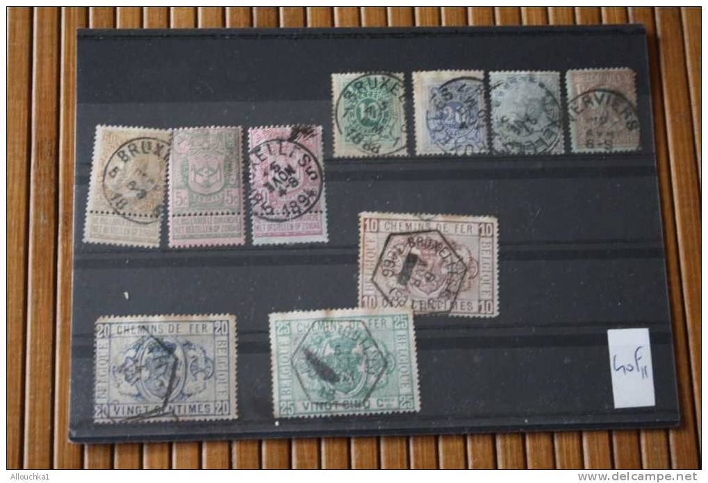 TIMBRES OBLITERES DE BELGIQUE ANCIENS ET CHEMINS DE FER CACHETS ROND ET HEXAGONAL DE BRUXELLES SUPERBES NET  & LISIBLES - Usados