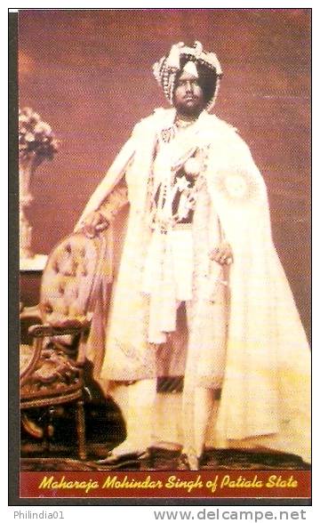 India Princely State : Patiala's Ruler -  Maharaja Mohinder Singh Real Photo Post Card Inde Indien - Patiala