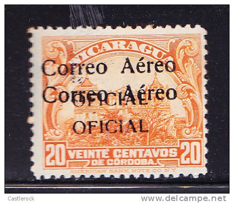 T)1932,NICARAGUA,SCN CO5,DOUBLE OVERPRINTED,20c ORANGE,MNH - Nicaragua