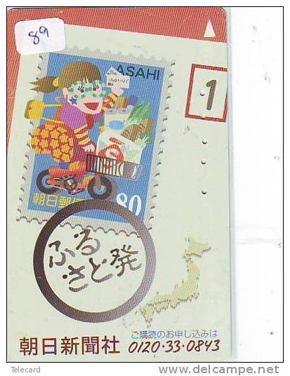 Télécarte Japon * Stamp & Phonecard On Japan Phonecard  (89)  Timbre + TC *  Briefmarke & TK * - Briefmarken & Münzen