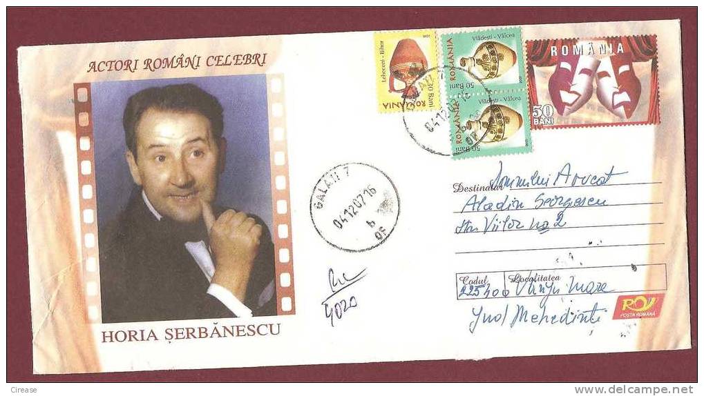 Film And Theater Actor Horia Serbanescu. ROMANIA Postal Stationery Postcard 2007 - Teatro