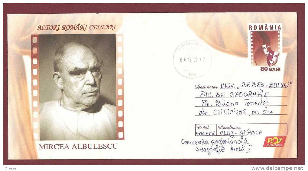 Film And Theater Actor Mircea Albulescu. ROMANIA Postal Stationery Postcard 2007 - Teatro