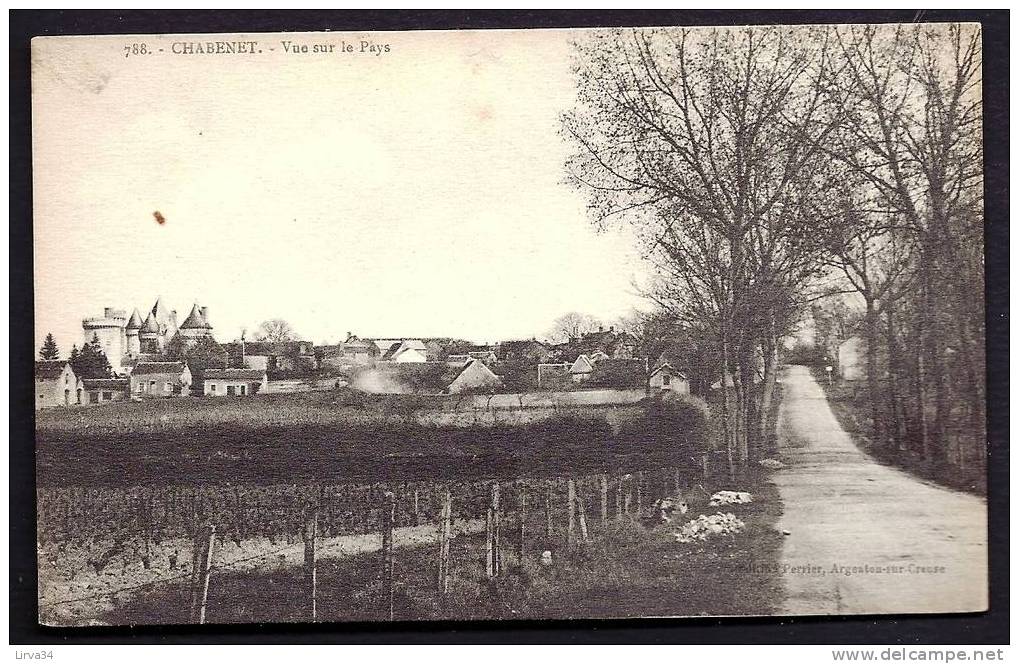 CPA  ANCIENNE- FRANCE- CHABENET (36)- (197 H.)- VUE GENERALE SUR LE PAYS- VIGNOBLE AU 1° PLAN- ROUTE D'ENTRÉE AU VILLAGE - Autres & Non Classés