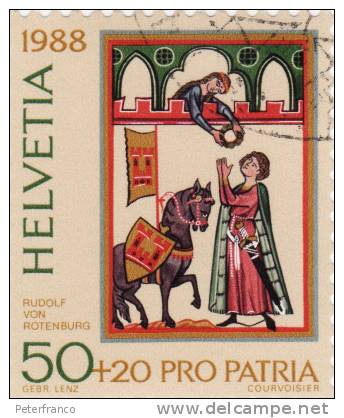 1988 Svizzera - Menestrelli Svizzeri - Rudolf Von Rotenburg - Used Stamps