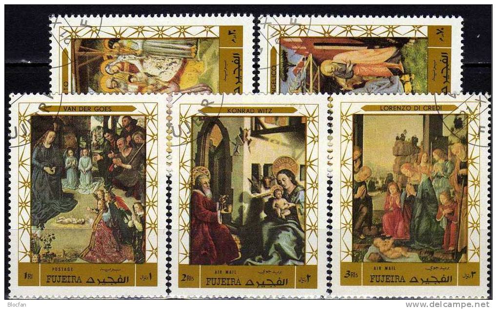 Weihnachten Kunst 1970 VAE Ajman 576/0 O 3€ Kultur Christmas Jesus Gemälde Botichelli Maler/Italien Art Set Of Adschman - Adschman