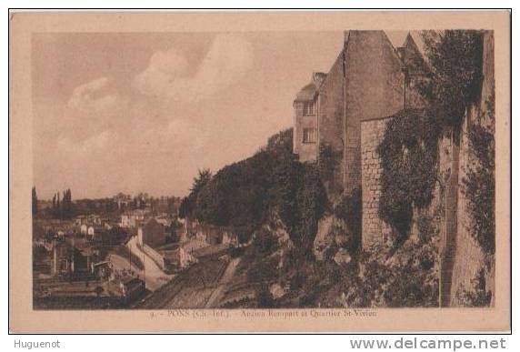 D - CARTE POSTALE - 17 - PONS - ANCIEN REMPART ET QUARTIER ST VIVIEN - - Pons