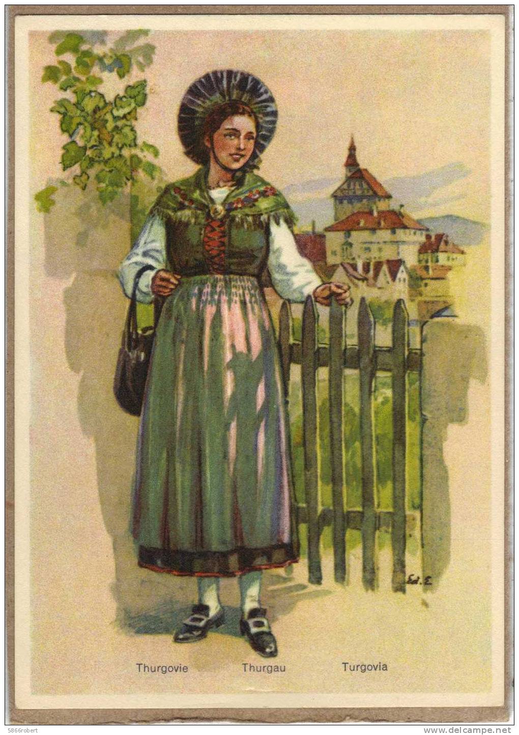 CARTE POSTALE ORIGINALE COSTUME SUISSE : FEMME DU CANTON DE THURGOVIE - Sonstige & Ohne Zuordnung