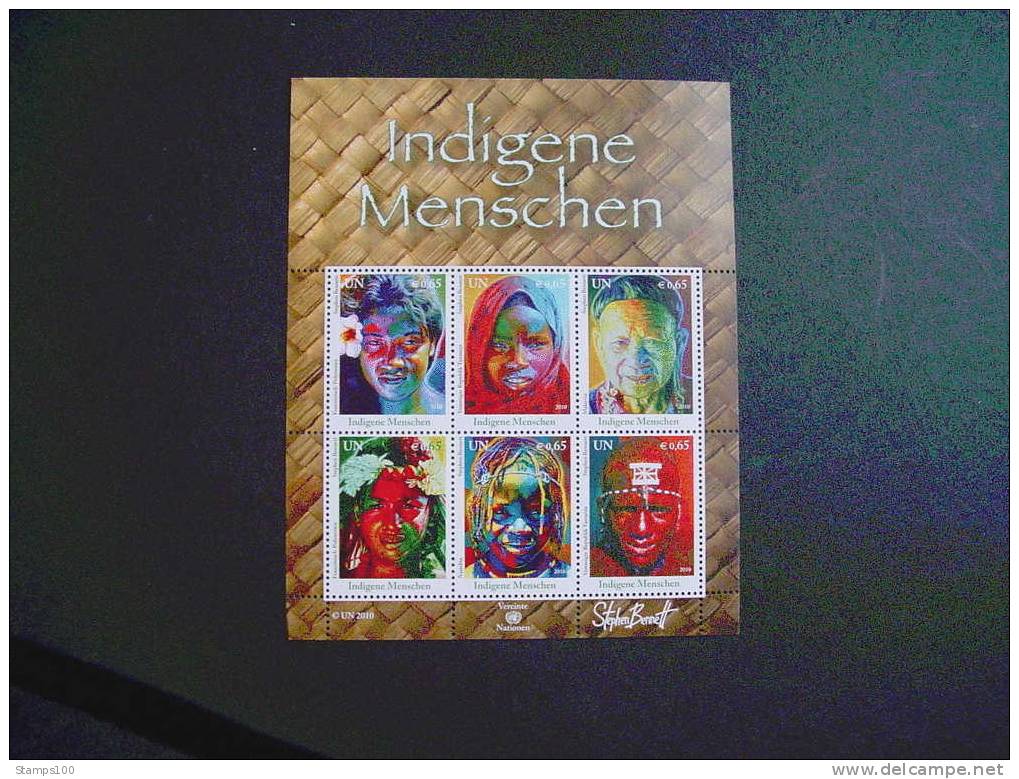 UNITED NATIONS  VIENNA  2010   INDIGENE MENSCHEN SHEETLET MNH **    (1036300-414/015) - Nuevos