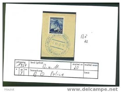 Böhmen & Mähren   Mi. N° 22   Stempel  " Police N Metuj 7.7.40"  Polizei - Used Stamps