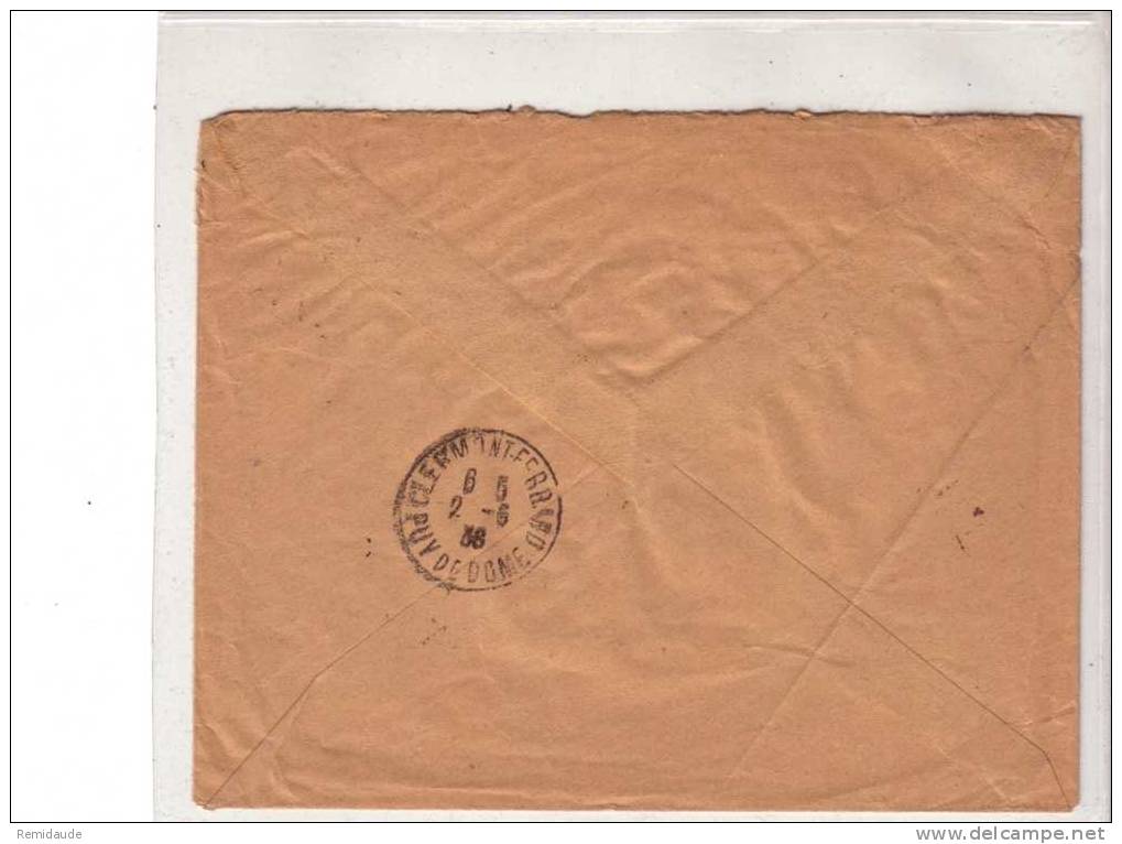 PAIX - 1938 - Yvert N°365+288 Sur LETTRE RECOMMANDEE De BRESSUIRE (DEUX-SEVRES) - 1932-39 Paix