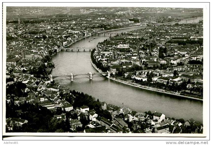 Fliegeraufnahme Luftphoto Basel Die Vier Rheinbrücken 1939 Echte Photographie - Autres & Non Classés