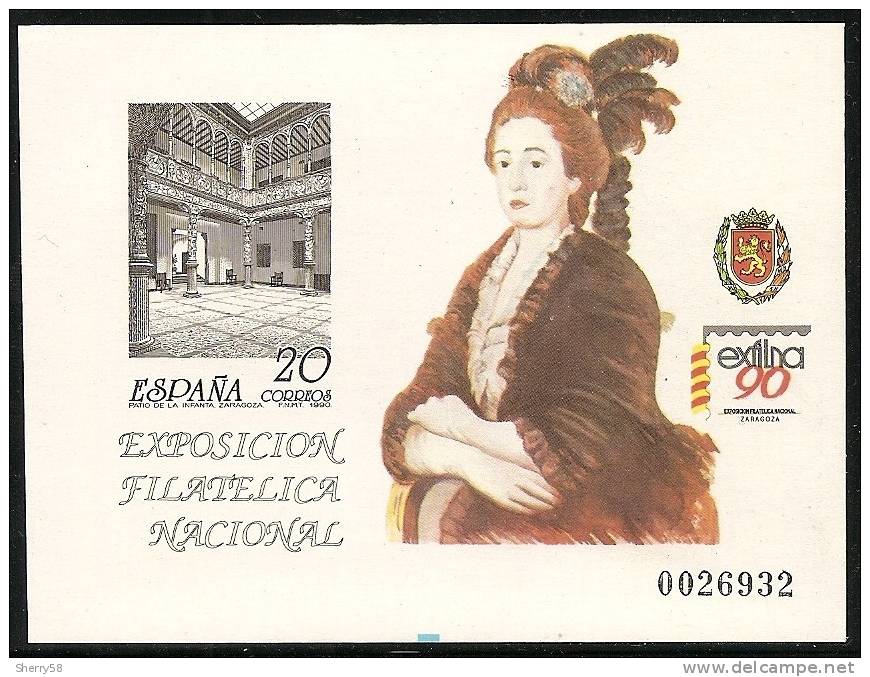 1990-PRUEBA Nº 21-EXFILNA´90.ZARAGOZA.PA TIO DE LA INFANTA.-NUEVO - Essais & Réimpressions