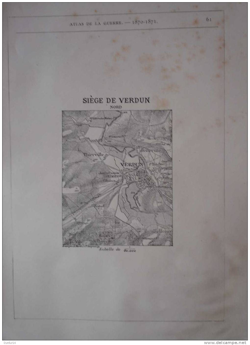 GUERRE 1870-71 / Français-Prussiens-Allemands / Atlas De 1886 / Carte De Bataille / SIÈGE DE VERDUN ( Meuse ) - Topographische Karten