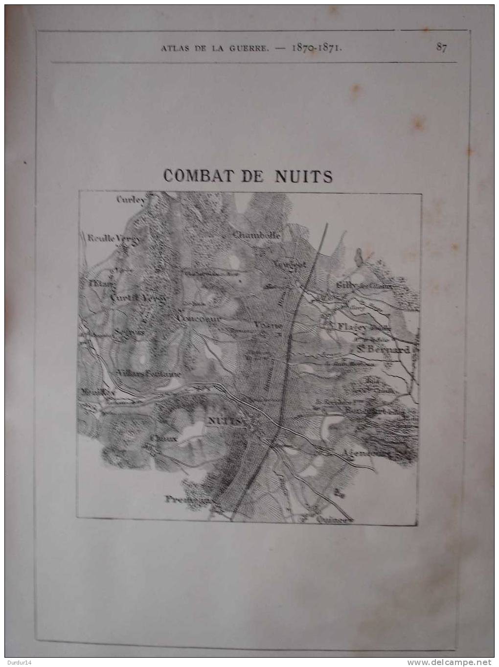 GUERRE 1870-71 / Français-Prussiens-Allemands / Atlas De 1886 / Carte De Bataille / COMBAT DE NUITS ( Côte-d'Or  ) - Mapas Topográficas