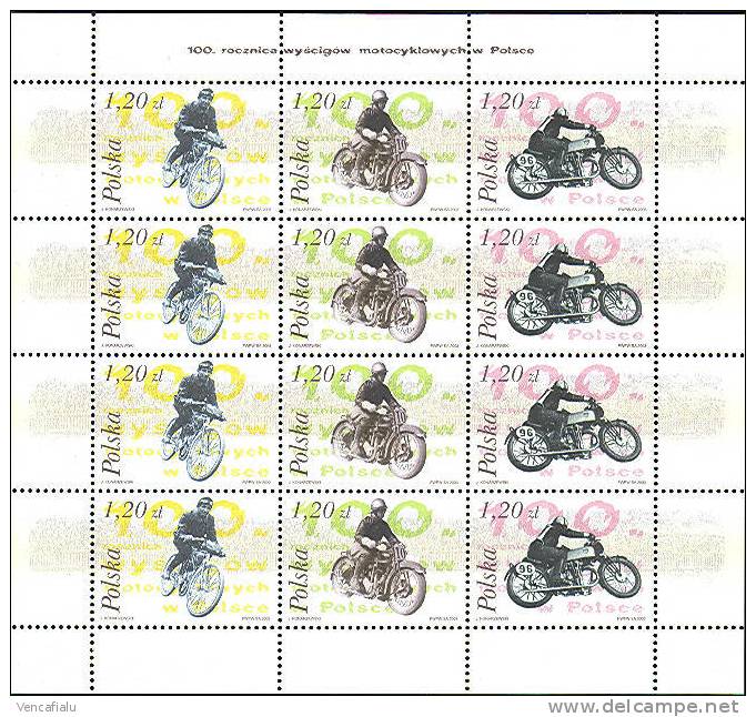 Poland 2003 - Motorbikes, MS, MNH - Motorbikes