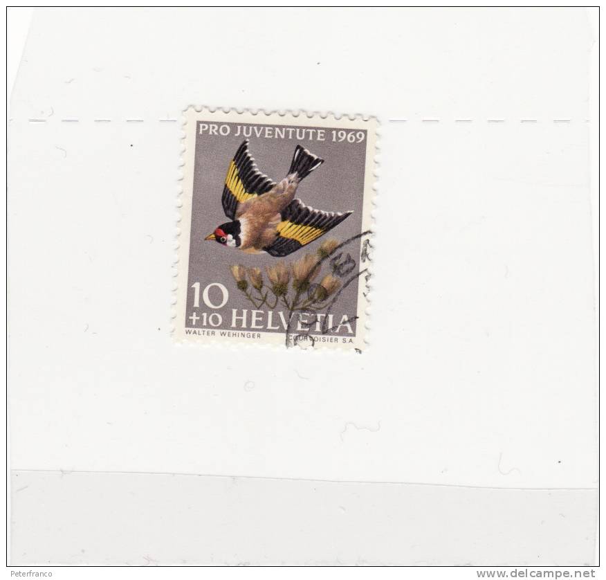 1969 Svizzera - Uccelli Indigeni - Cardellino - Sparrows