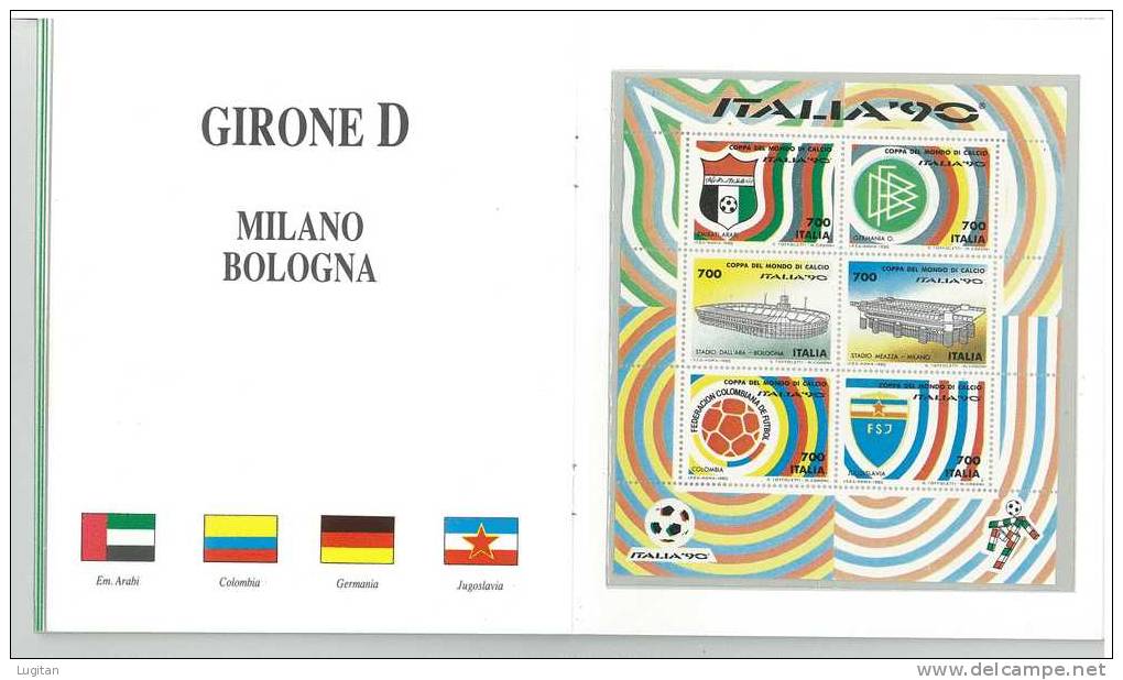 Filatelia -  FOLDER EMISSIONI ANNO 1990 IN OCCASIONE DEI CAMPIONATI MONDIALI DI CALCIO "ITALIA '90" - Presentation Packs