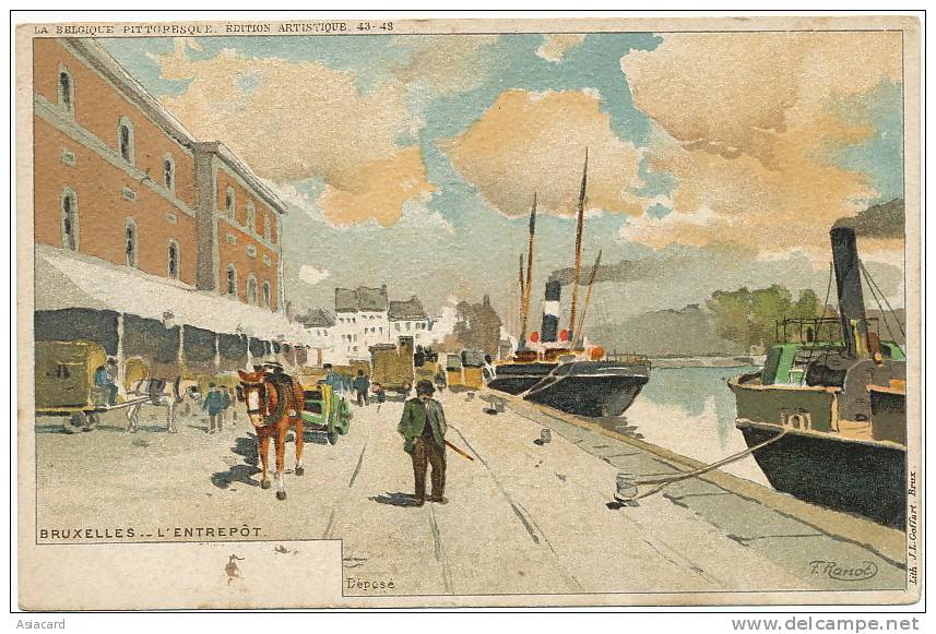 L Entrepot Dessin F. Ranoé  Litho Goffard  1903 - Transport (sea) - Harbour