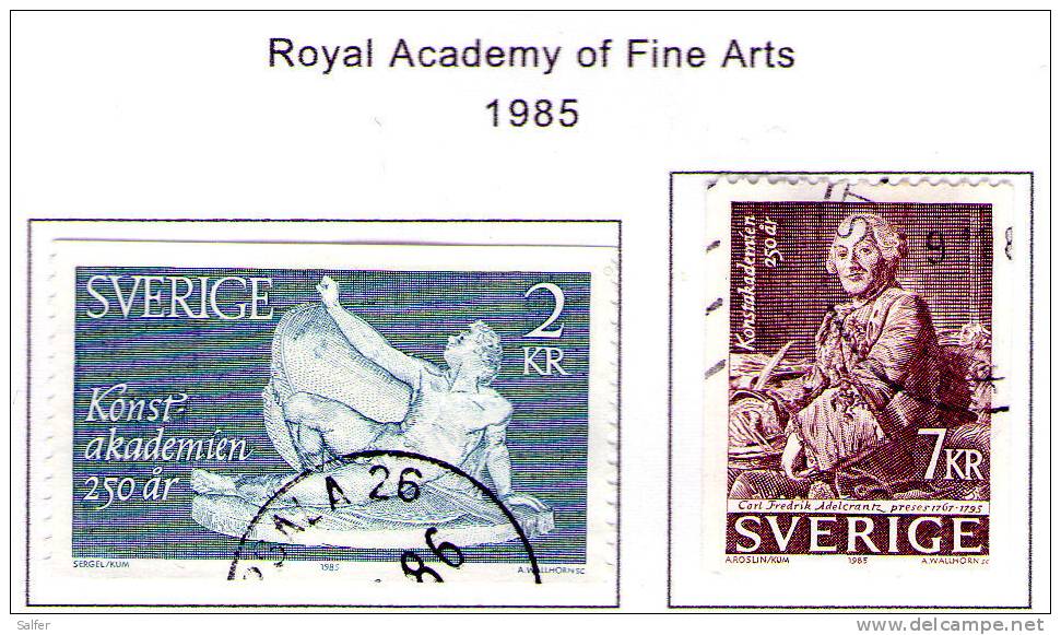 SCHWEDEN / SWEDEN / SVEZIA 1985 Royal Academy Of Fine Arts Gest / Used  / Usati - Gebraucht