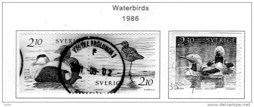 SCHWEDEN / SWEDEN / SVEZIA 1986  Waterbirds Gest / Used  / Usati - Oblitérés