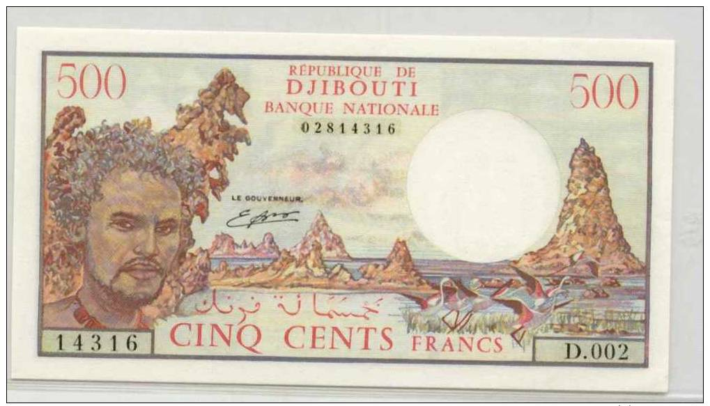 O.DJIBOUTI : 500 Frcs 1988 (unc) - Djibouti