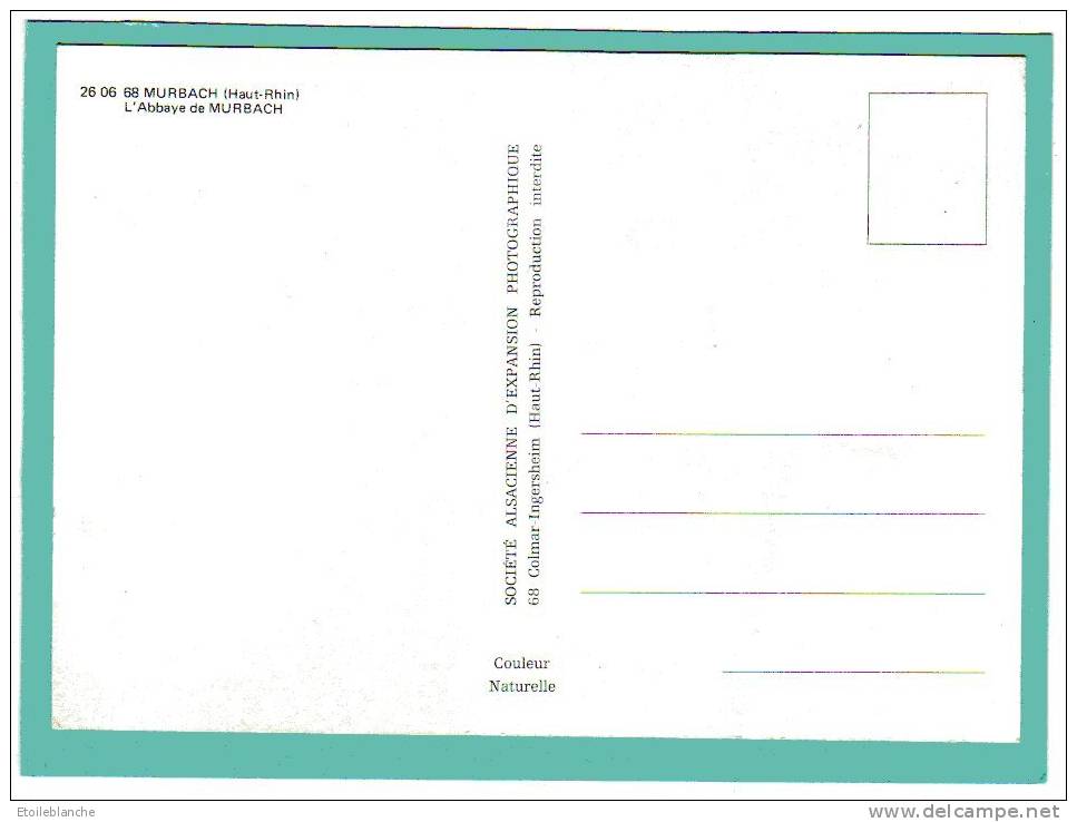 CPM Murbach (68) Abbaye / Porche, église, Style Roman / Photographie Colmar - Murbach