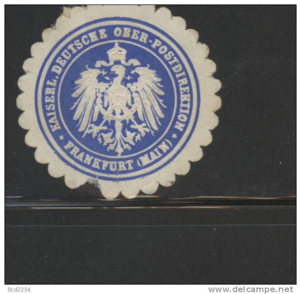 DEUTSCHSLAND PREUSSEN GERMANY PRUSSIA Siegelmarke D.O. Postdirektion - Frankfurt (Main) - Seals Of Generality