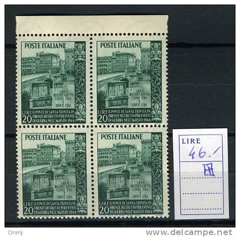 1949 -  Italia - Italy -- Catg. Sass. 613 X  4 - Mint - MNH - (B01....) - 1946-60: Nuovi