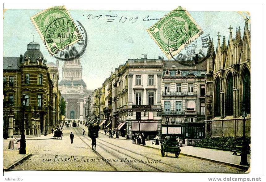 A Saisir Bruxelles Assez Rare Rue De La Régence Et Palais De Justice Ed. Aqua Photo Paris Timbres En Front - Lanen, Boulevards