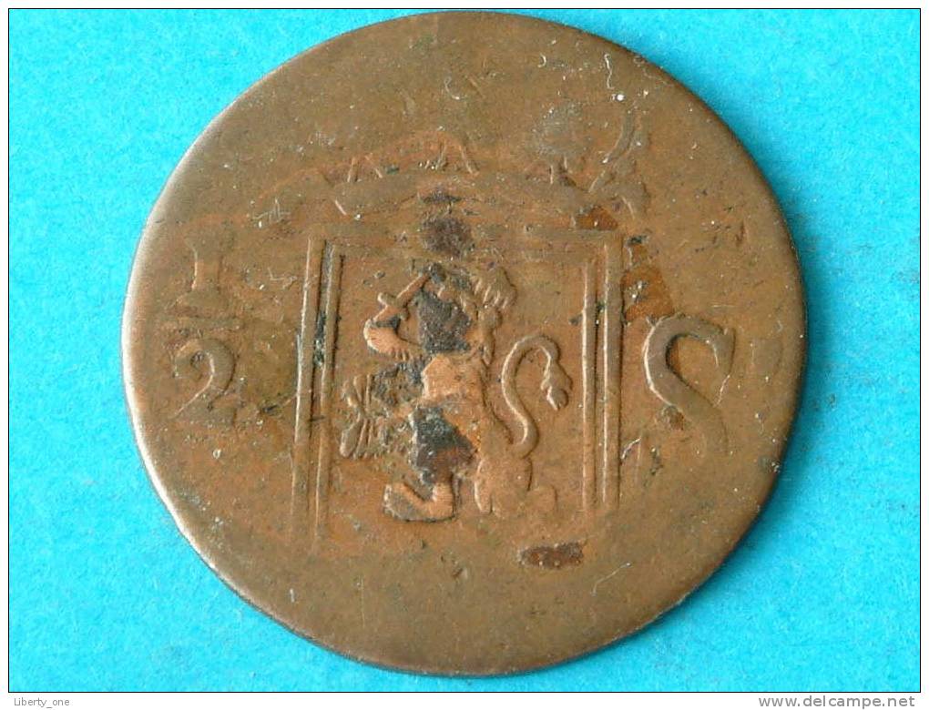 1823 (?) - BATAVIA 1/2 STUIVER - KM 284.2 ( Te Identificeren ? ) - ( For Grade, Please See Photo ) ! - Indes Néerlandaises