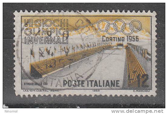 Italia   -   1956.   Olimpiade Di Cortina  12 £.  Stadio Della Neve.  Snow Stadium.  Timbro Lusso - Jumping