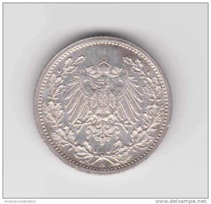 ALEMANIA/GERMANY   1/2 MARCO  1.906  A  PLATA/SILVER KM#17   EBC/XF      DL-9669 - Autres & Non Classés