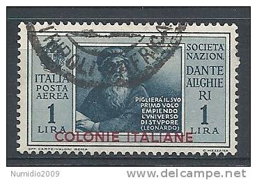 1932 EM.GENERALI DANTE USATO P.A. 1 LIRA - RR7799-4 - Amtliche Ausgaben