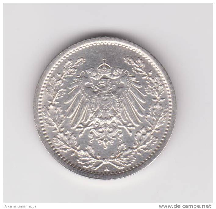 ALEMANIA/GERMANY   1/2 MARCO  1.916  A  PLATA/SILVER KM#17   SC/UNC     DL-9670 - Autres & Non Classés