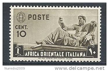 1938 AOI SOGGETTI VARI 10 CENT MNH ** - RR7805-2 - Africa Oriental Italiana