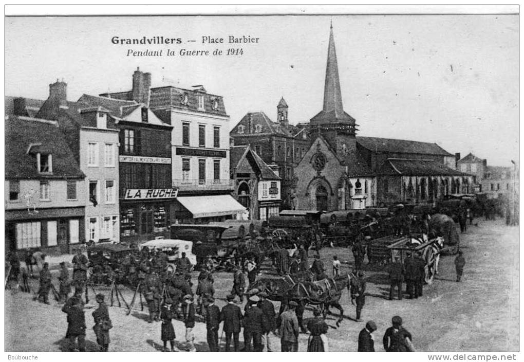 CPA De GRANDVILLIERS Place Barbier Pendant La Guerre De 1914 PEU COURANTE - Grandvilliers