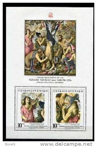 Czechoslovakia 1978  Sheet  Sc 2197 Mi  Block 37 MNH  Art  Apollo's Companion By Titian - Unused Stamps
