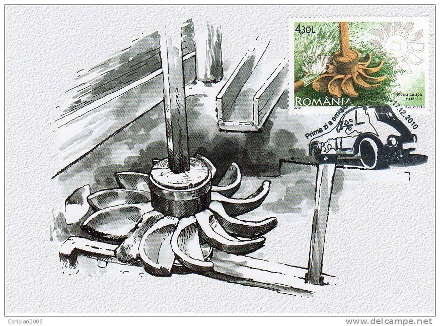 Romania 2010 / ROMANIA -WORLD PREMIERES (I) / Maxi Card Horizontal Wheel Mill - Sonstige & Ohne Zuordnung