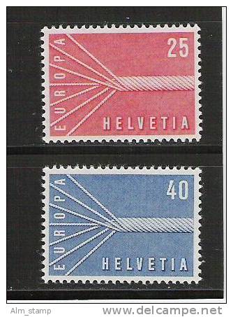 1957 Schweiz  Mi. 646-7 ** MNH Europa - 1957