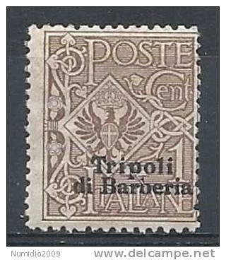 1909 TRIPOLI DI BARBERIA 1 CENT MNH ** - RR7795-2 - European And Asian Offices